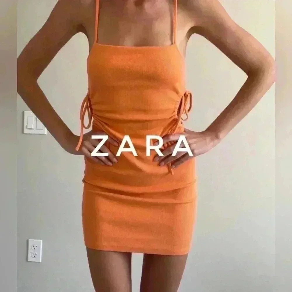 BNWT Zara Women’s Orange cut out mini  dress size M